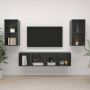 VidaXL Televisiewandmeubelset Hoogglans grijs 37 x 37 x 72 cm 4 x tv-meubel Kast - Thumbnail 1