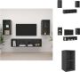 VidaXL Televisiewandmeubelset Hoogglans grijs 37 x 37 x 72 cm 4 x tv-meubel Kast - Thumbnail 2