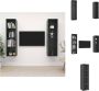 VidaXL Televisiewandmeubelset Hoogglans Grijs 37x37x142.5 cm Montage vereist 2 x tv-meubel Kast - Thumbnail 2