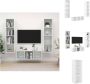 VidaXL Televisiewandmeubelset Hoogglans wit 1 tv-meubel- 37x37x107 cm 2 tv-meubels- 37x37x142.5 cm Spaanplaat Kast - Thumbnail 2