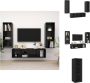 VidaXL Televisiewandmeubelset Hoogglans zwart 37 x 37 x 107 cm + 37 x 37 x 142.5 cm Kast - Thumbnail 2