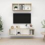 VidaXL Televisiewandmeubelset N v t TV-meubels 37 x 37 x 107 cm 37 x 37 x 142.5 cm Kleur- wit en sonoma eiken Materiaal- spaanplaat Montage vereist Kast - Thumbnail 1