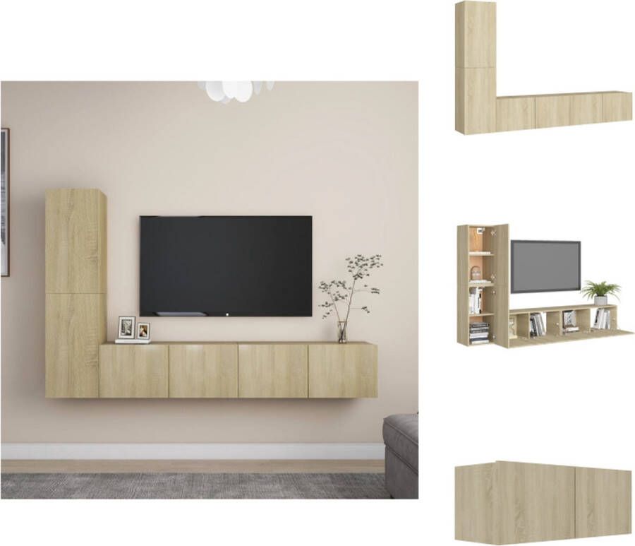 VidaXL Televisiewandmeubelset Sonoma Eiken 80x30x30 cm 30.5x30x60 cm Kast