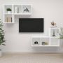 VidaXL Televisiewandmeubelset Tv-meubel 37 x 37 x 72 cm Wit hout Kast - Thumbnail 1