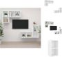 VidaXL Televisiewandmeubelset Tv-meubel 37 x 37 x 72 cm Wit hout Kast - Thumbnail 2