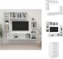 VidaXL Televisiewandmeubelset Tv-meubel Kleur- hoogglans wit 37 x 37 x 72 107 142.5 cm Kast - Thumbnail 2