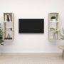 VidaXL Televisiewandmeubelset wit en sonoma eiken 37 x 37 x 107 cm 2 x tv-meubel Kast - Thumbnail 1