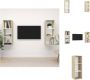 VidaXL Televisiewandmeubelset wit en sonoma eiken 37 x 37 x 107 cm 2 x tv-meubel Kast - Thumbnail 2