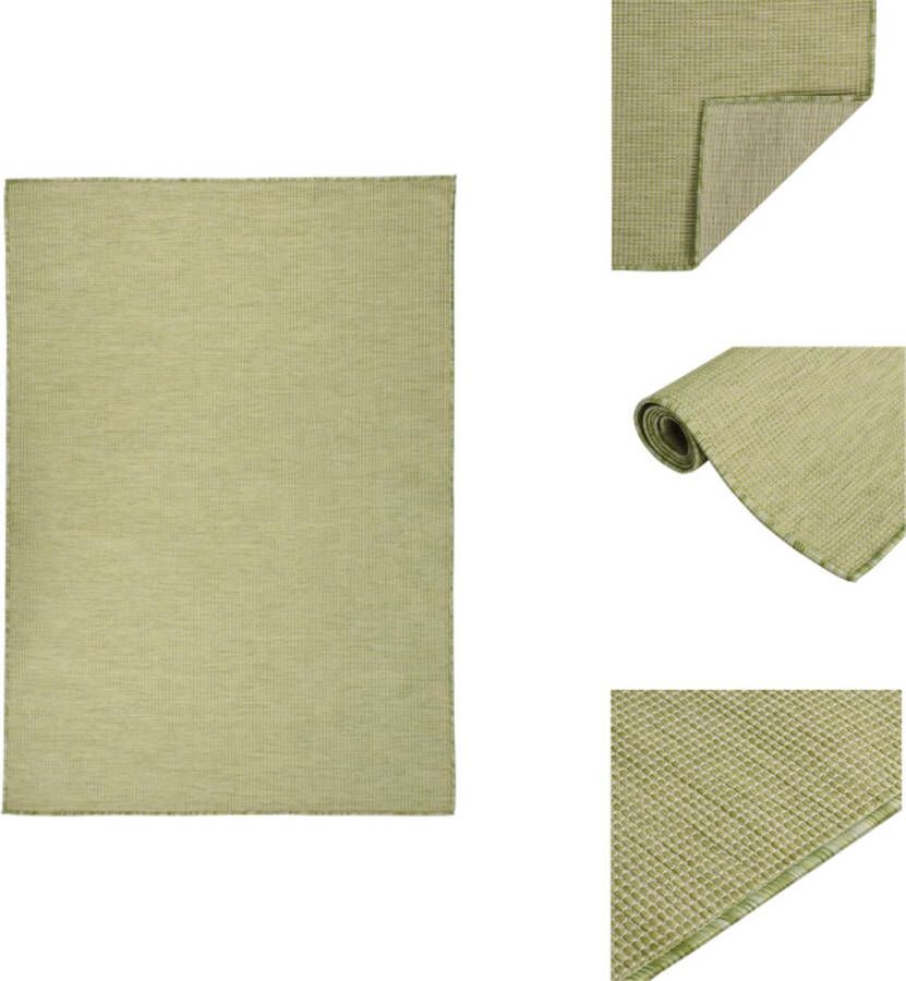 VidaXL Buitenkleed Buitenkleden Tuinkleed Platgeweven Buitenkleed platgeweven 200x280 cm groen - Foto 2