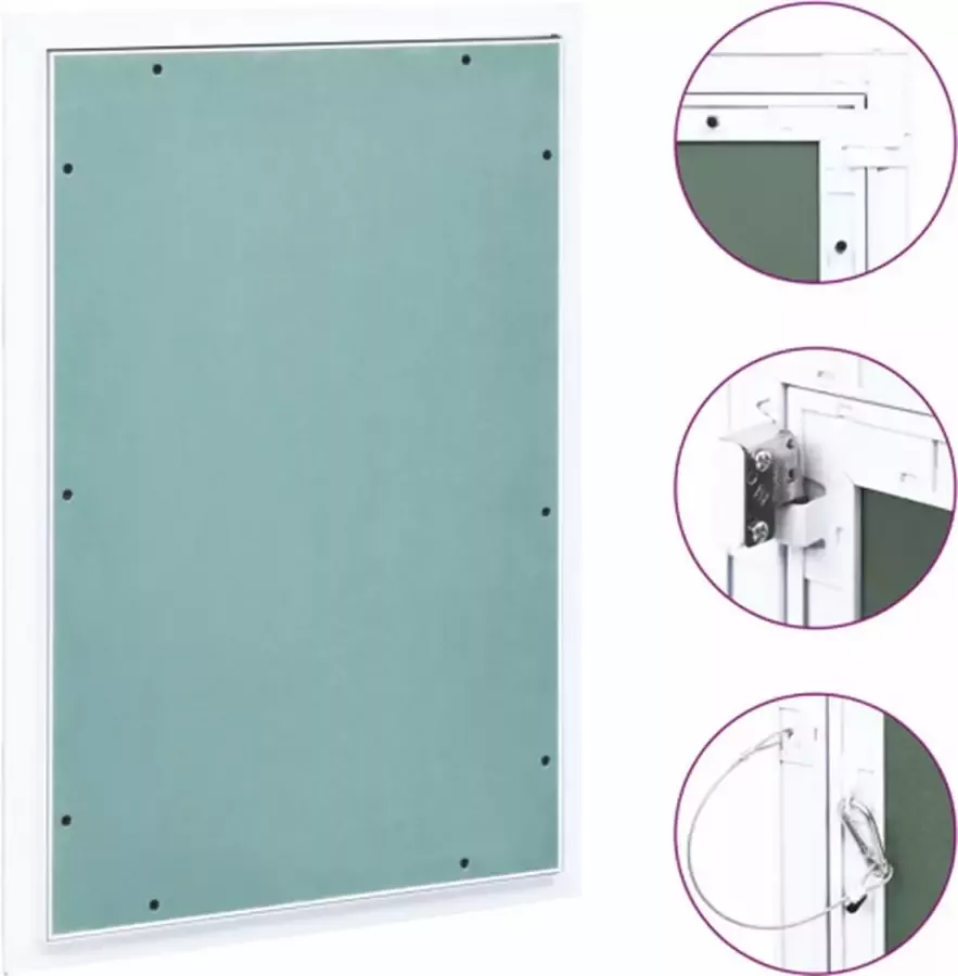 VidaXL Toegangspaneel met aluminium frame en gipsplaat 400x600 mm