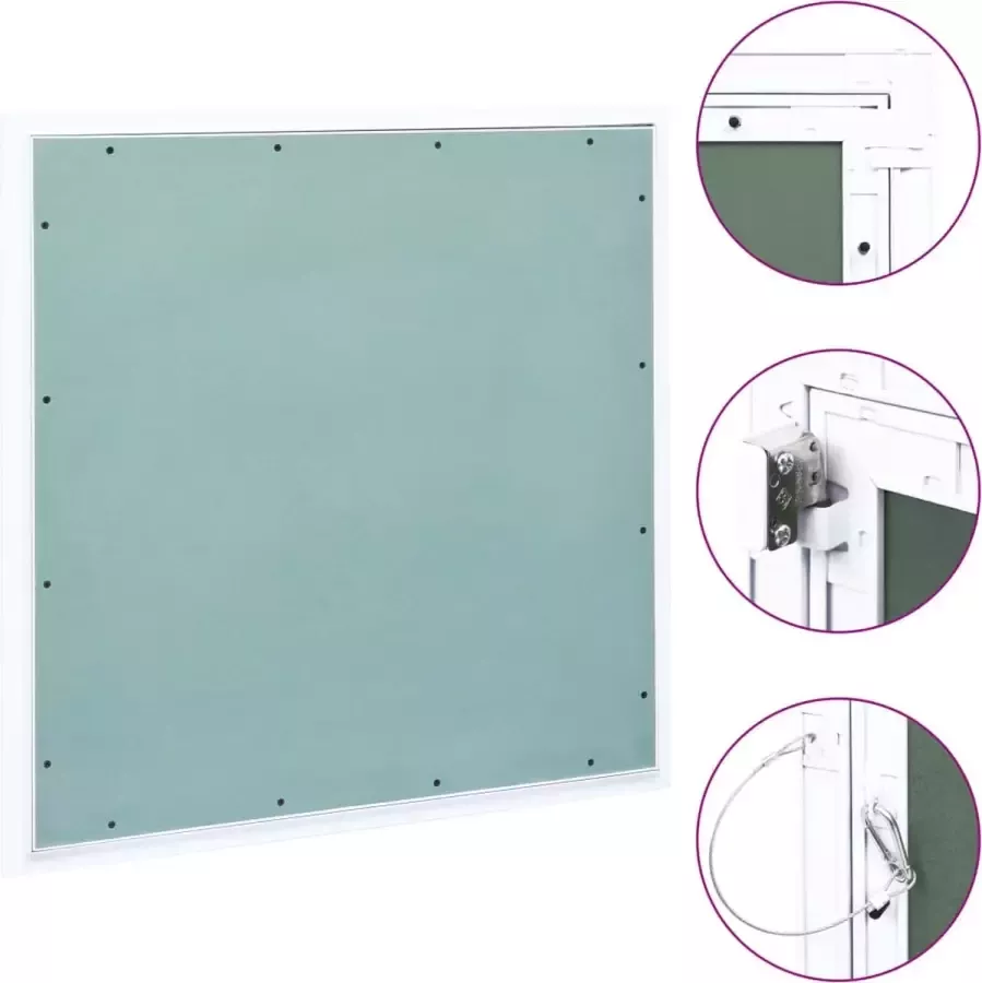VidaXL Toegangspaneel met aluminium frame en gipsplaat 500x500 mm