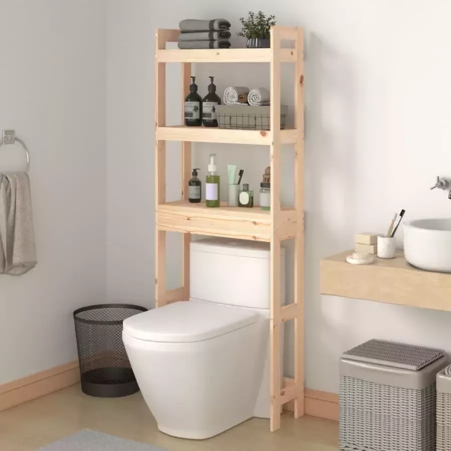 VidaXL Toiletrek 63x26x171 cm massief grenenhout