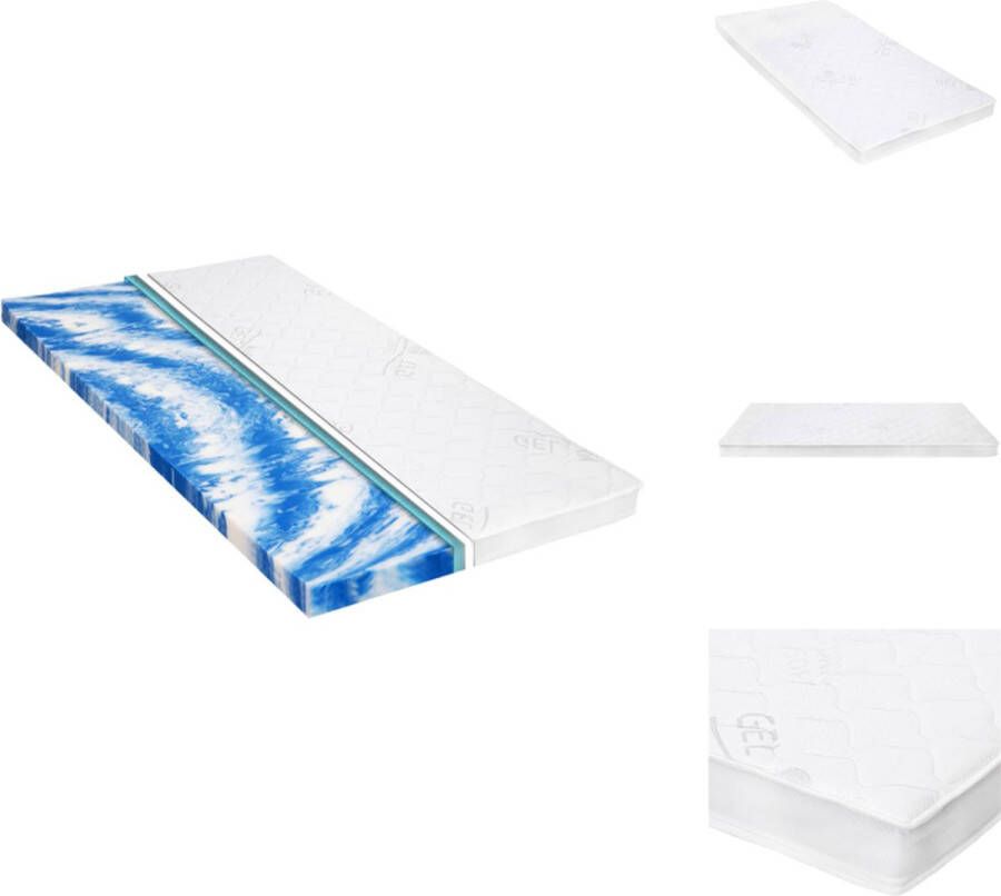 VidaXL Topper Gelschuim 100x200x7 cm Drukverlichting Comfort Wasbare hoes Topmatras