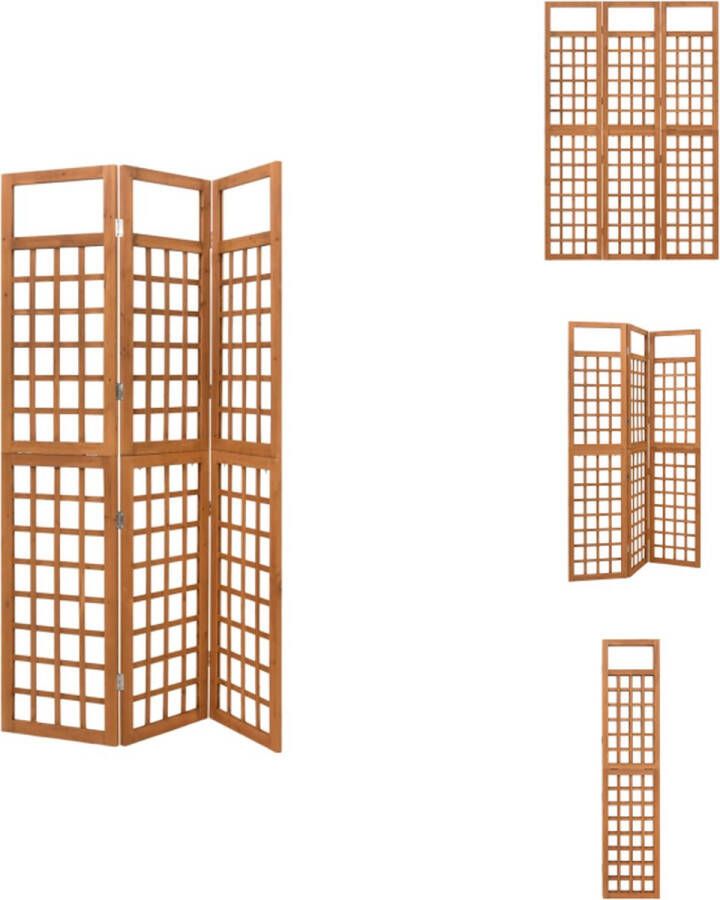 VidaXL Kamerscherm Kamerschermen Kamer Scherm Kamer Schermen Kamerscherm trellis met 3 panelen 121x180 5 cm vurenhout - Foto 3