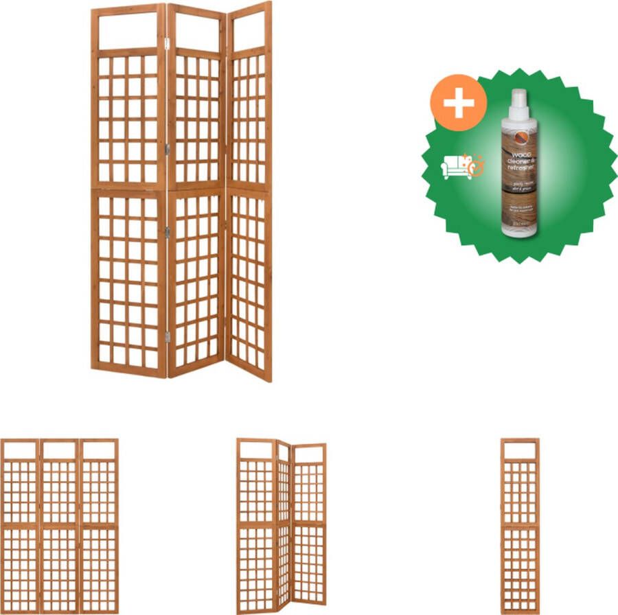 VidaXL Trellis Houten Kamerscherm en Plantondersteuning 121 x 180.5 cm Massief vurenhout Kamerscherm Inclusief Houtreiniger en verfrisser