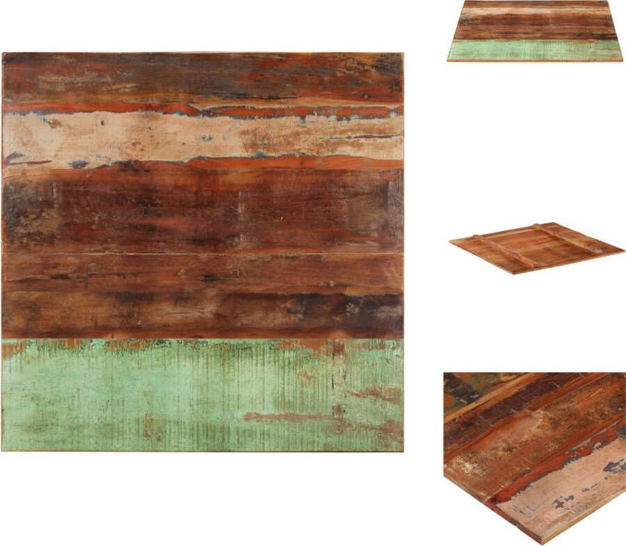 VidaXL Tafelblad Tafelbladen Vervangende Tafelblad Vervangende Tafelbladen Tafelblad vierkant 15-16 mm 80x80 cm massief gerecycled hout