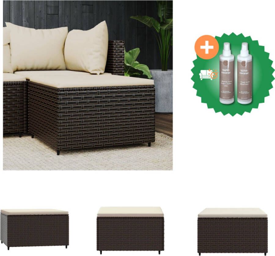 VidaXL Tuin Voetenbank 55 x 55 x 31 cm Weerbestendig Stevig frame Modulair ontwerp Comfortabel zitkussen Handleiding incl Poef Inclusief Onderhoudsset