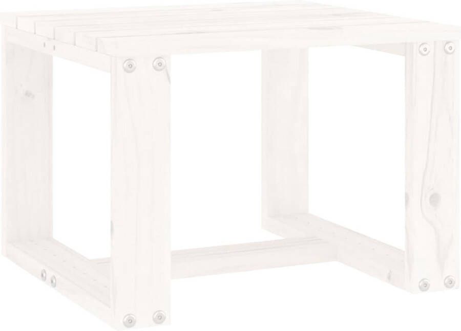 VidaXL Tuinbijzettafel 40x38x28 5 cm massief grenenhout wit - Foto 5