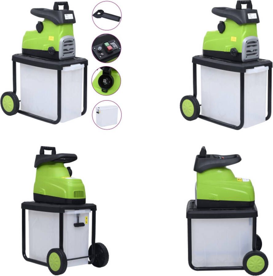 VidaXL Tuinhakselaar elektrisch met verzamelbak 2800 W Hakselaar Hakselaars Tuinhakselaar Tuinhakselaars