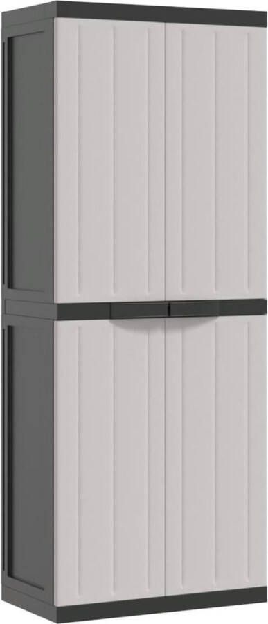 VidaXL -Tuinkast-65x37x165-cm-polypropeen-grijs-en-zwart - Foto 3