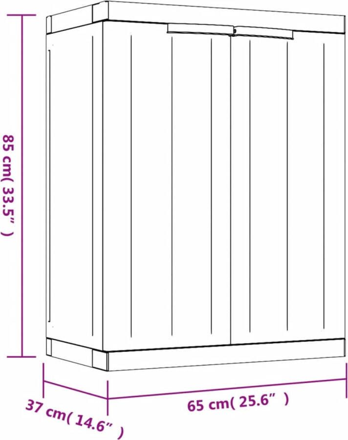 VidaXL -Tuinkast-65x37x85-cm-polypropeen-zwart - Foto 4
