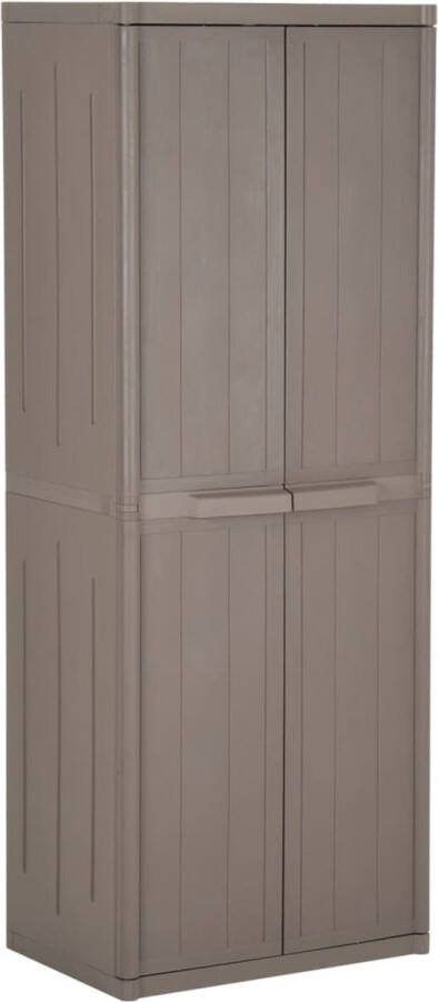VidaXL -Tuinkast-65x45x172-cm-polypropyleen-hout-look-bruin
