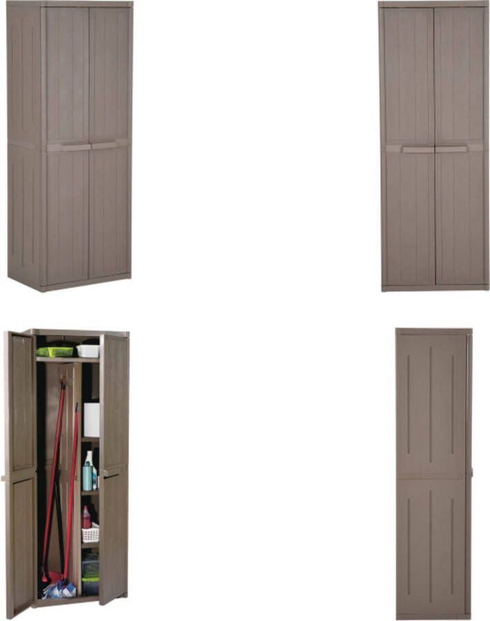 VidaXL Tuinkast 65x45x172 cm polypropyleen hout-look bruin Tuinkast Tuinkasten Tuin Kast Tuin Kast
