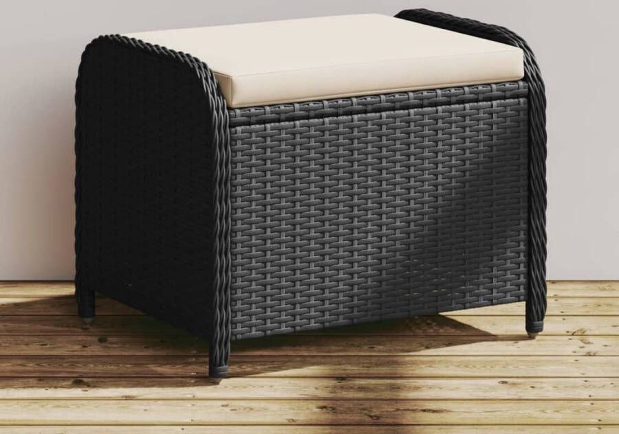 The Living Store Tuinkruk PE-rattan en Gepoedercoat Staal 58 x 46 x 46 cm Comfortabele Zitervaring Tuinkruk Tuinstoel Buitendecoratie Outdoor Furniture Lounge Set - Foto 3