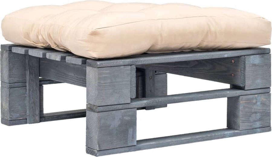 The Living Store Pallet Hocker Tuinvoetenbank 60x60x35 cm GeÃ¯mpregneerd grenenhout Tuinstoel Pallet Meubilair Buis Stoel Lounge Bank Outdoor Seating - Foto 2