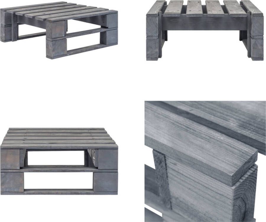 VidaXL Tuinhocker pallet hout grijs Poef Poefs Poefen Pallet Poef