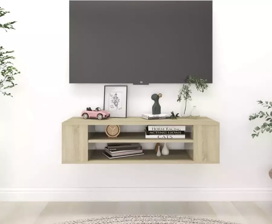VidaXL -Tv-hangmeubel-100x30x26 5-cm-bewerkt-hout-sonoma-eikenkleurig
