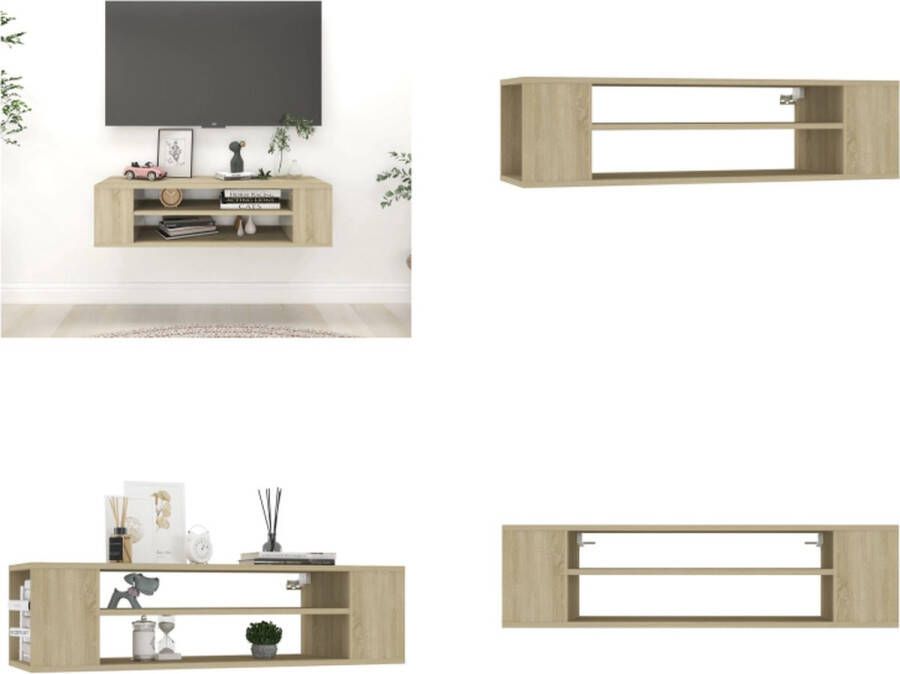 VidaXL Tv-hangmeubel 100x30x26 5 cm bewerkt hout sonoma eikenkleurig Tv-kast Tv-kasten Televisiekast Televisiekasten