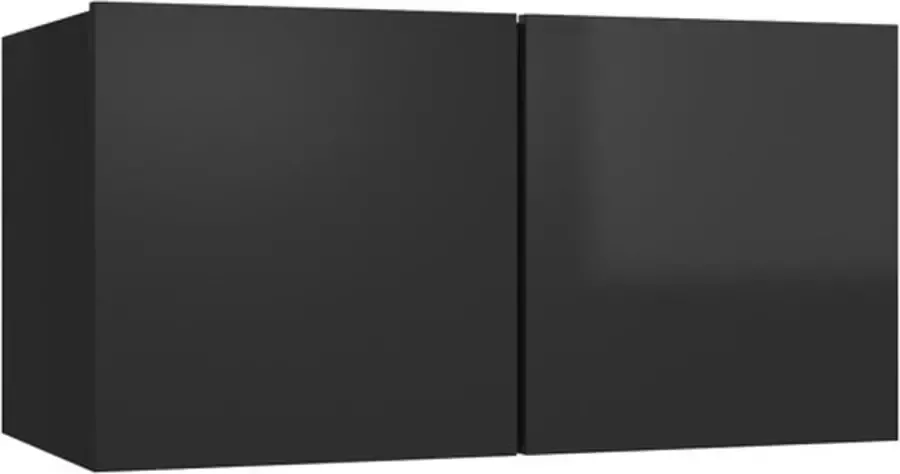 VIDAXL Tv-hangmeubel 60x30x30 cm hoogglans zwart - Foto 2