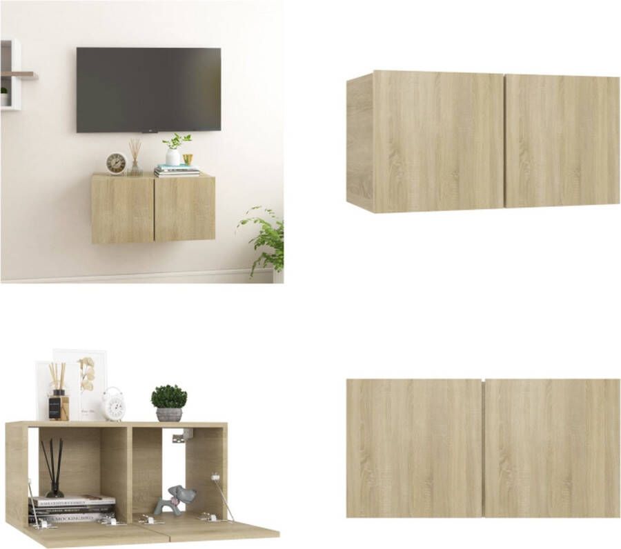 VidaXL Tv-hangmeubel 60x30x30 cm sonoma eikenkleurig Tv-meubel Tv-meubels Tv-kast Tv-kasten