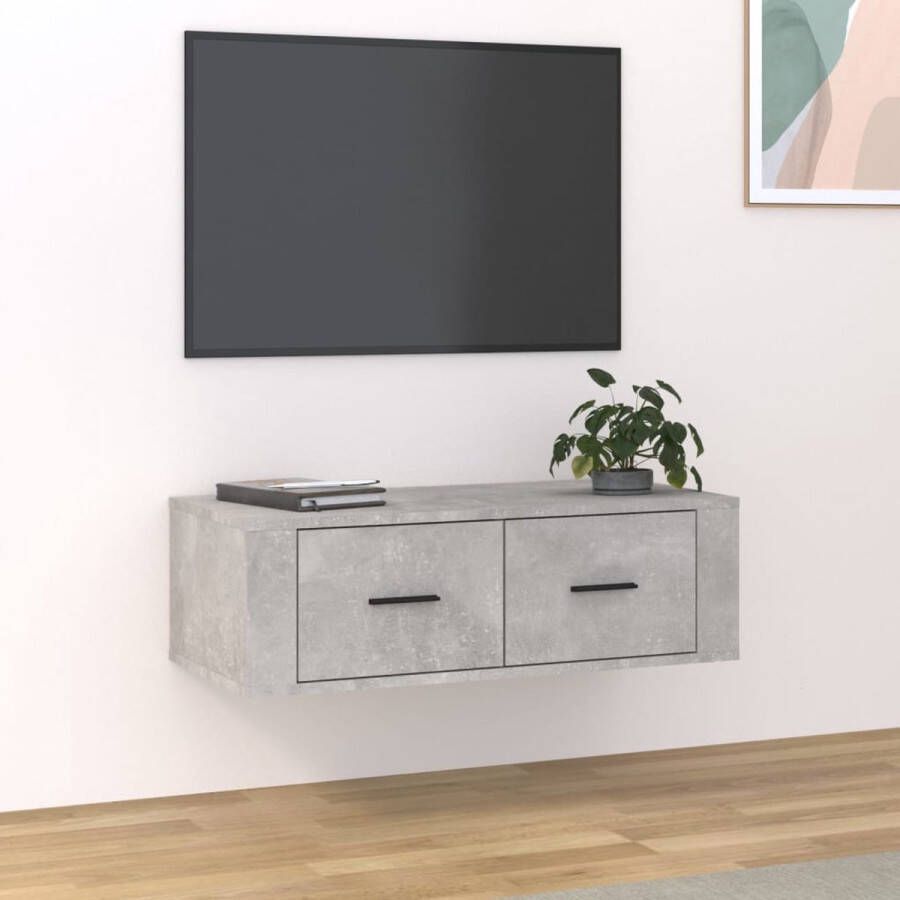 VidaXL -Tv-hangmeubel-80x36x25-cm-bewerkt-hout-betongrijs - Foto 3