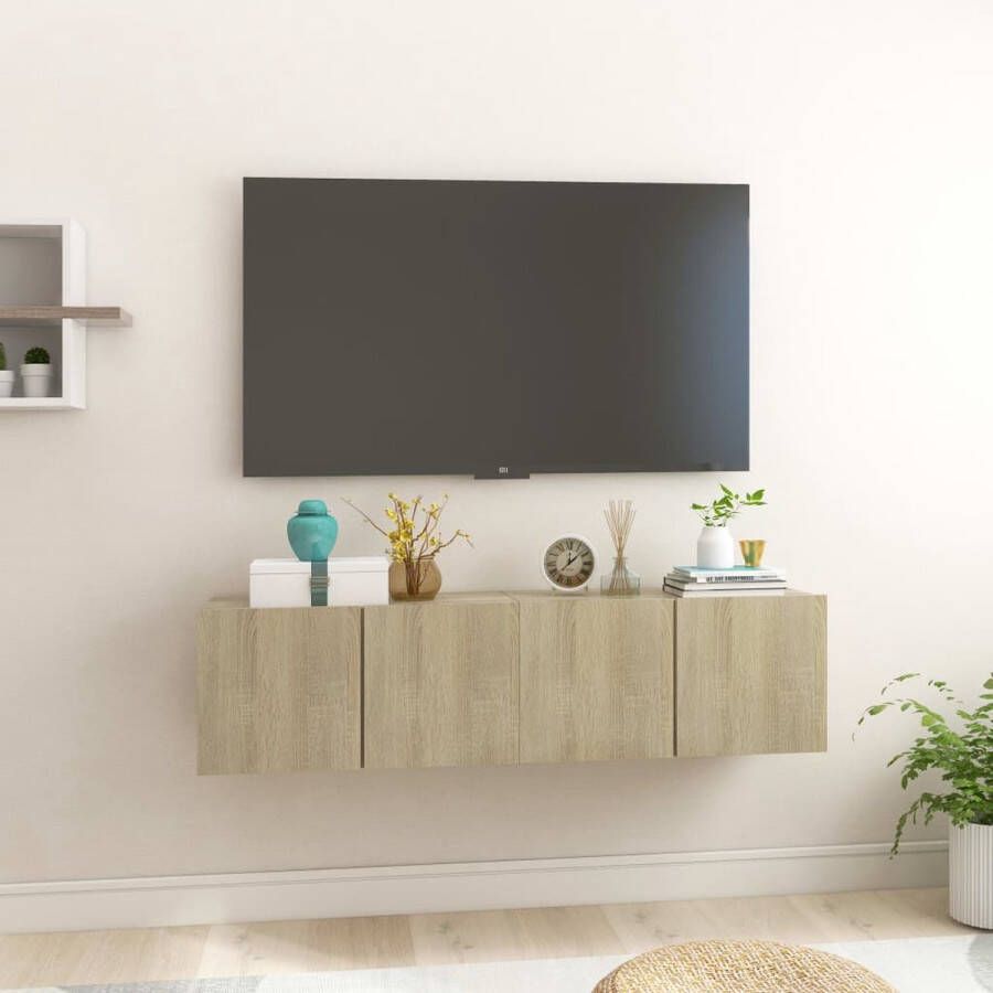 VidaXL -Tv-hangmeubelen-2-st-60x30x30-cm-sonoma-eikenkleurig - Foto 1