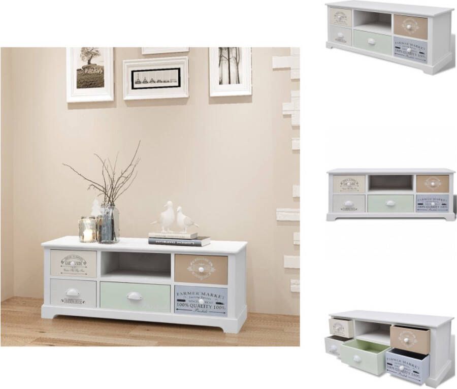 VidaXL Televisiekast Televisiekasten Televisiemeubel Televisiemeubels Tv-meubel Franse stijl hout - Foto 2