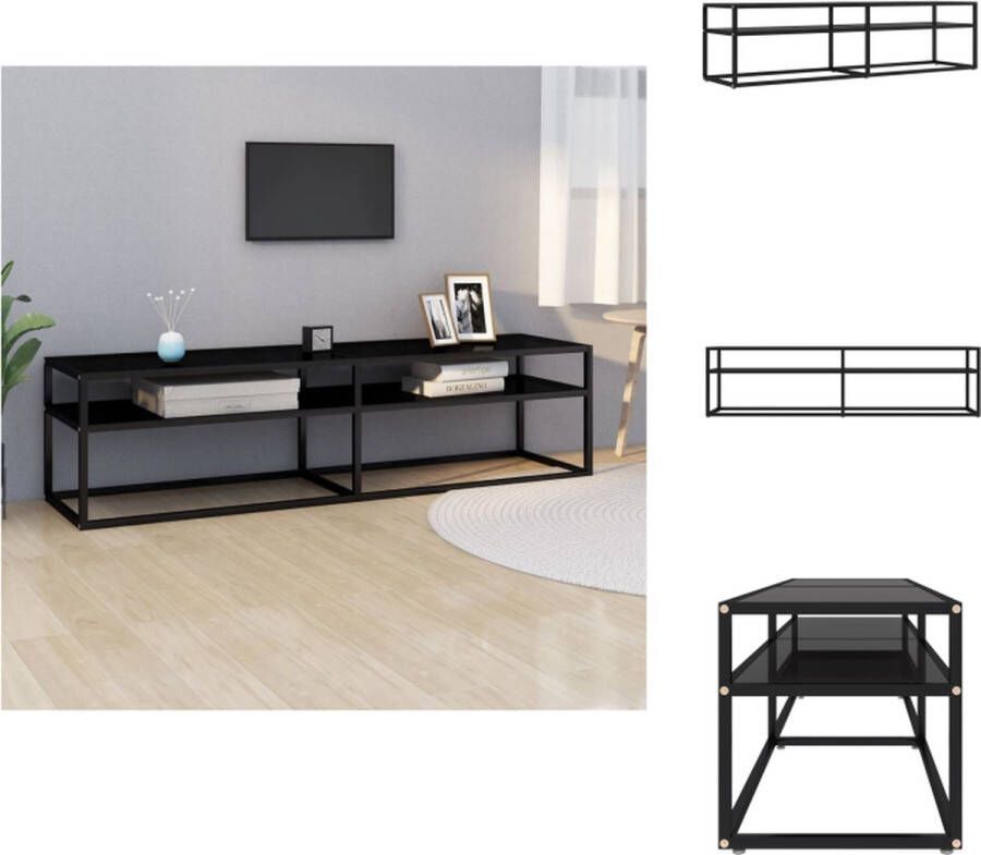 VidaXL Tv-meubel Tv-meubelen Televisiemeubel Televisiekast Tv-meubel 160x40x40 5 gehard glas zwart
