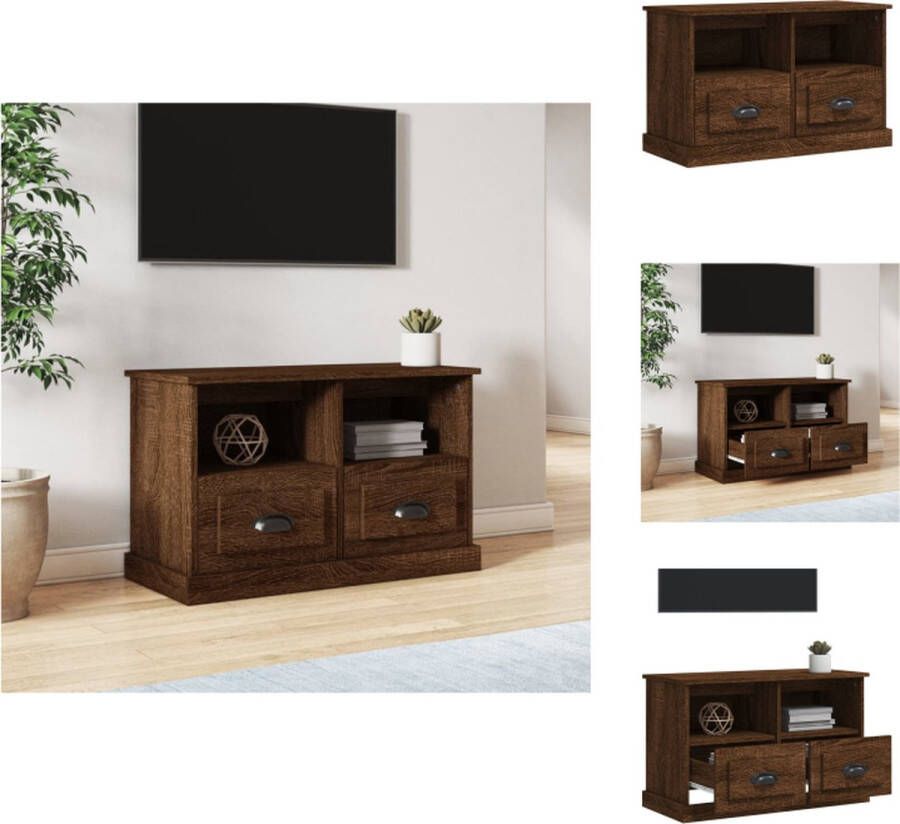 VidaXL Tv-kast Tv-kasten Tv-meubel Hifi-meubel Tv-meubel 80x35x50 cm bewerkt hout bruineikenkleurig
