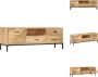 VidaXL Tv-kast Antieke Stijl Massief Mangohout 130x30x45 cm 3 lades Kast - Thumbnail 2