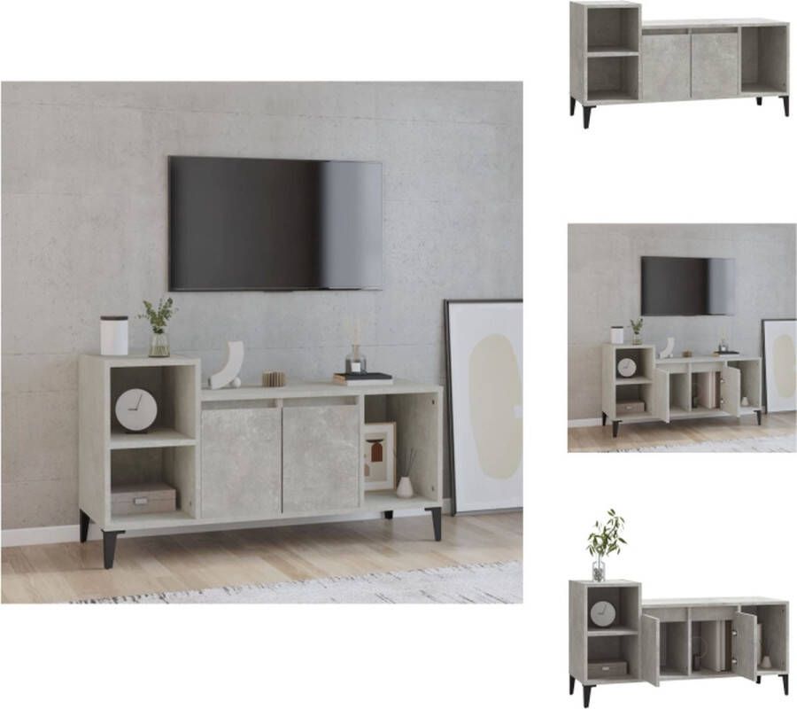 VidaXL Tv-kast Betongrijs 100x35x55 cm Klassiek design Kast