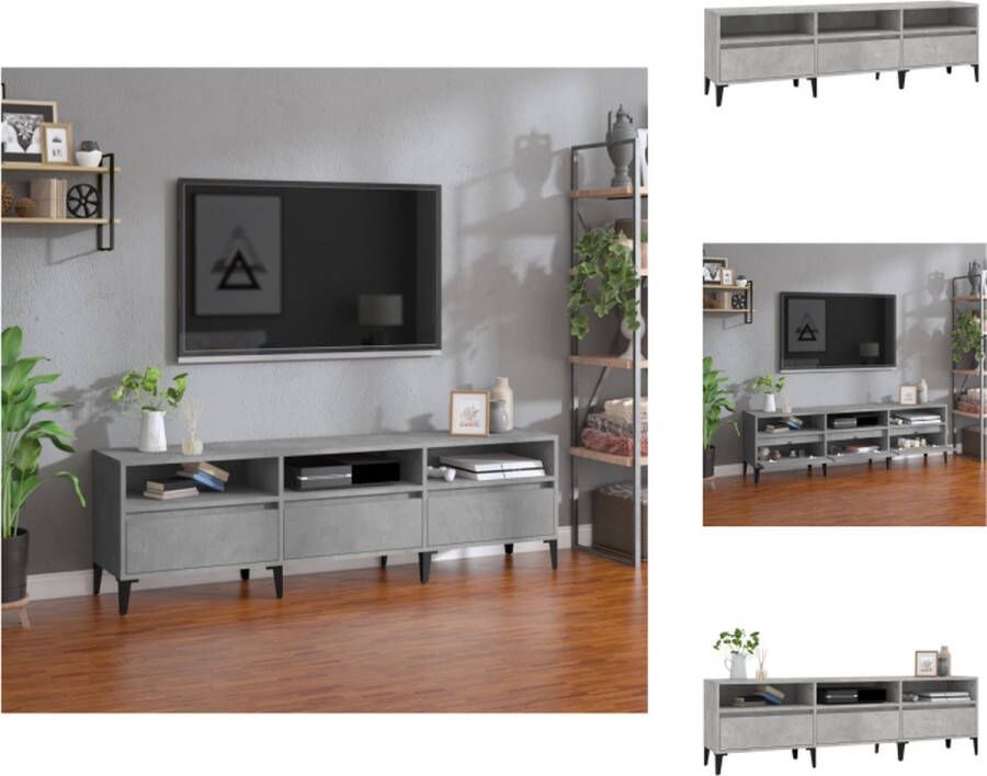 VidaXL Tv-meubel Tv-meubels Tv-standaard Televisiemeubel Tv-meubel 150x30x44 5 cm bewerkt hout betongrijs