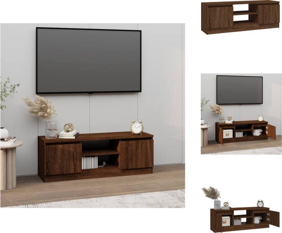 VidaXL Tv-kast Tv-kasten Tv-meubel Hifi-meubel Tv-meubel met deur 102x30x36 cm bruineikenkleurig