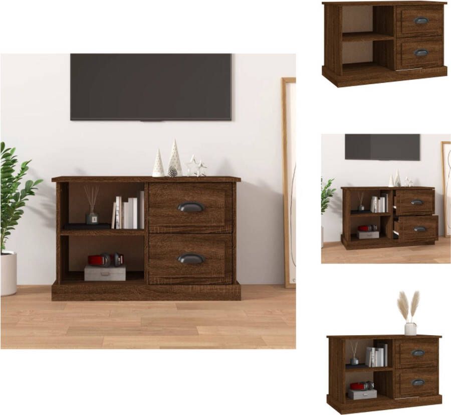 VidaXL Tv-kast Tv-kasten Tv-meubel Hifi-meubel Tv-meubel 73x35-5x47-5 cm bewerkt hout bruineikenkleurig