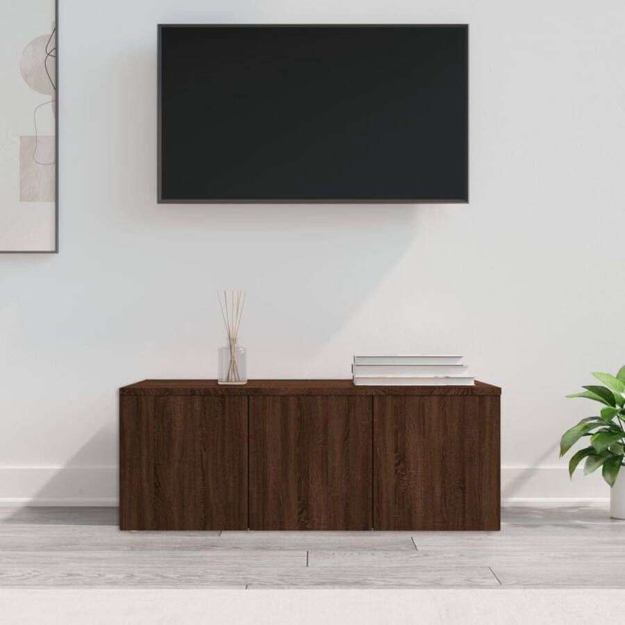 vidaXL Tv-kast Bruineiken 80 x 34 x 30 cm 3 lades