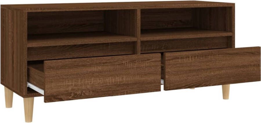 VidaXL Tv Meubel Tv Meubels Tv Wandmeubel Tv Tafel Tv-meubel 100x34-5x44-5 cm bewerkt hout bruineikenkleurig - Foto 2
