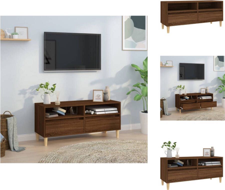 VidaXL Tv Meubel Tv Meubels Tv Wandmeubel Tv Tafel Tv-meubel 100x34-5x44-5 cm bewerkt hout bruineikenkleurig