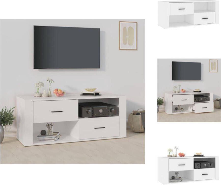 vidaXL TV-kast Classic Hout 100 x 35 x 40 cm Wit Kast