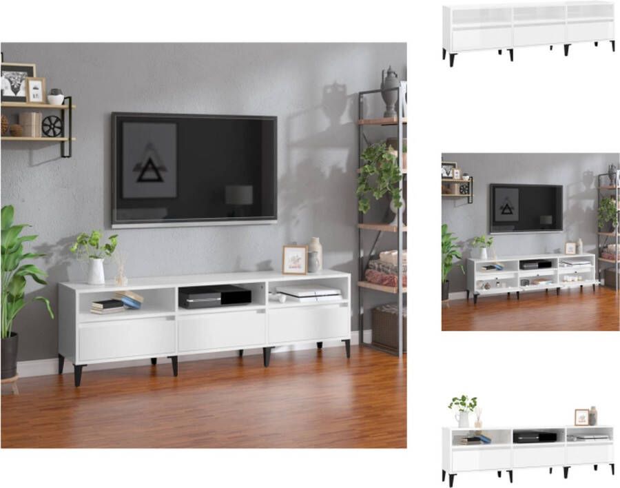 VidaXL TV-kast Classic hout 150 x 30 x 44.5 cm wit Kast