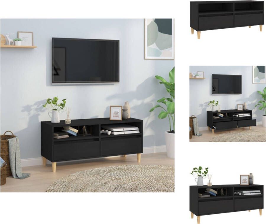 VidaXL Tv Meubel Tv Meubels Tv Wandmeubel Tv Tafel Tv-meubel 100x34 5x44 5 cm bewerkt hout zwart
